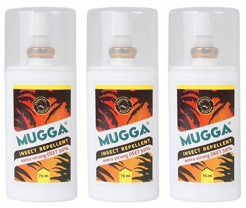 Rozprašovač, aerosól proti kliešťom, komárom, muchám Mugga 225 ml